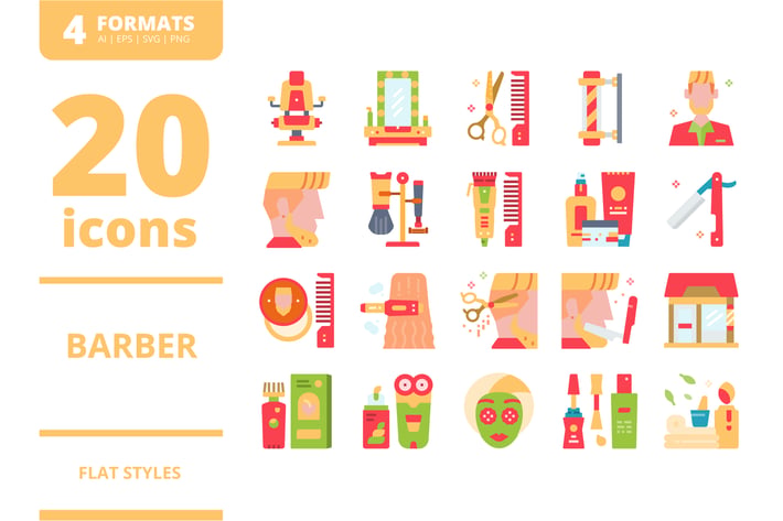 Barber Flat icons packs