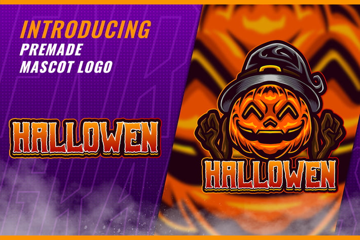Hallowen Pumkin - Mascot Esport Logo Template
