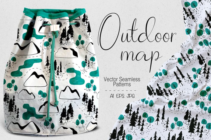 Outdoor map seamless patterns