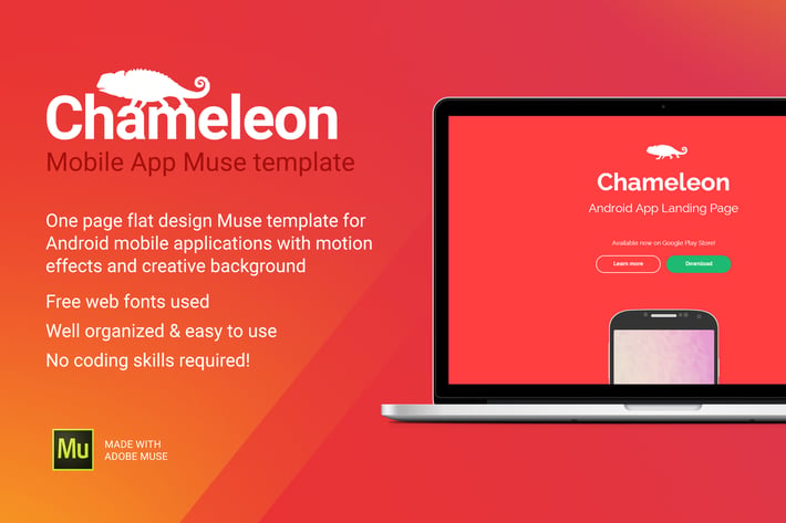 Chameleon - Android App Promo Site Muse Template