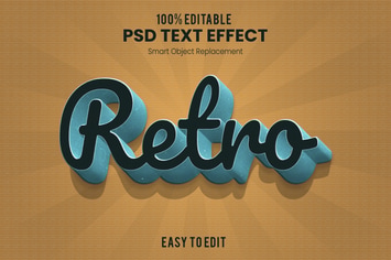 Retro 3D Text Effect Action PSD 