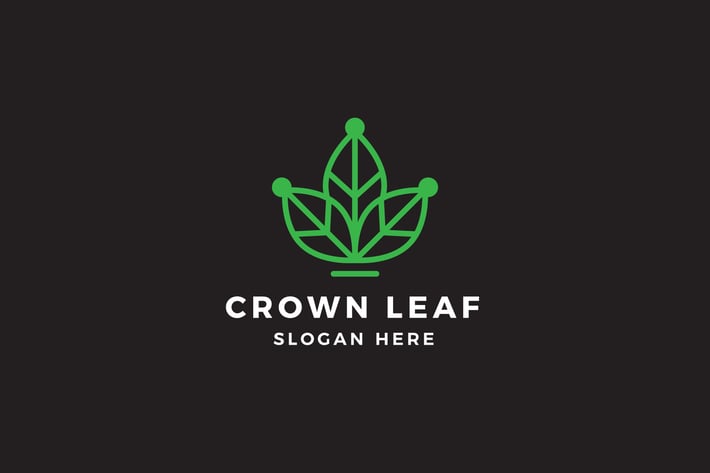 Crown Leaf Logo Template