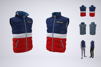 Puffer Vest or Gilet Jacket Mock-up