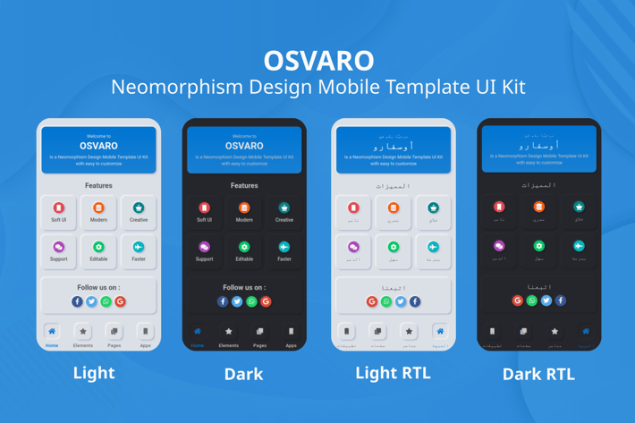Osvaro - Neomorphism Design Mobile Template UI Kit