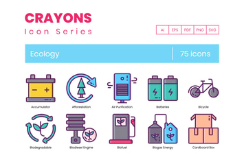 75 Ecology Line Icons