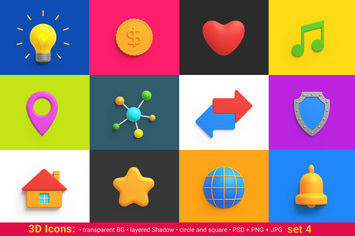 icons pack 3D style Universal Friendly