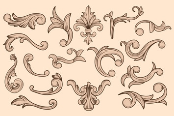 Luxurious floral vintage ornament