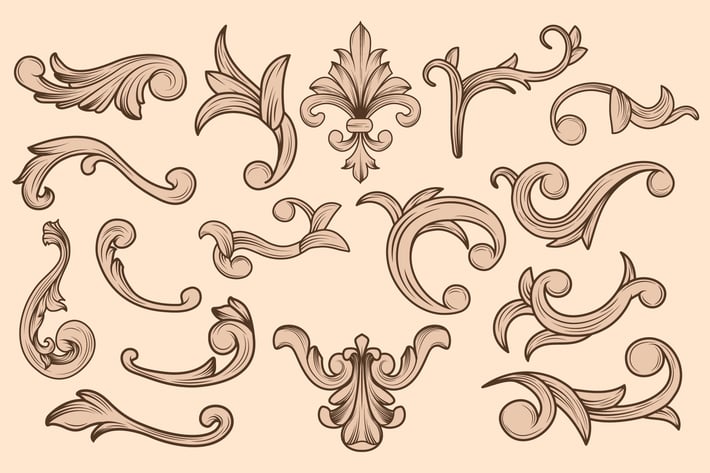 Luxurious floral vintage ornament