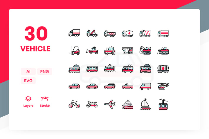 Vehicle - Icons Pack (Color)