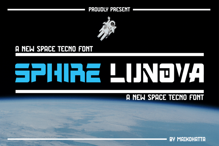 Sphire Lunova - New Spcae Techno Font