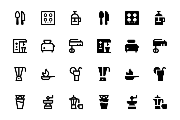 74 Food and Drinks Icons