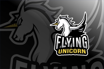 Flying Unicorn Esport Logo Template