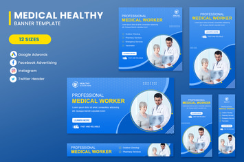 Medical Care Banner Set Template