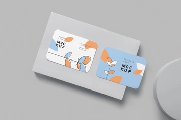 Rounded Corner A8 Name Card Mockups