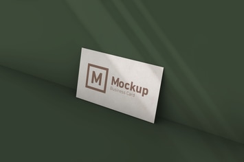 Business Card Mockup With Shadow 