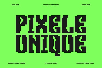 Pixele Unique - Game & Pixel Font