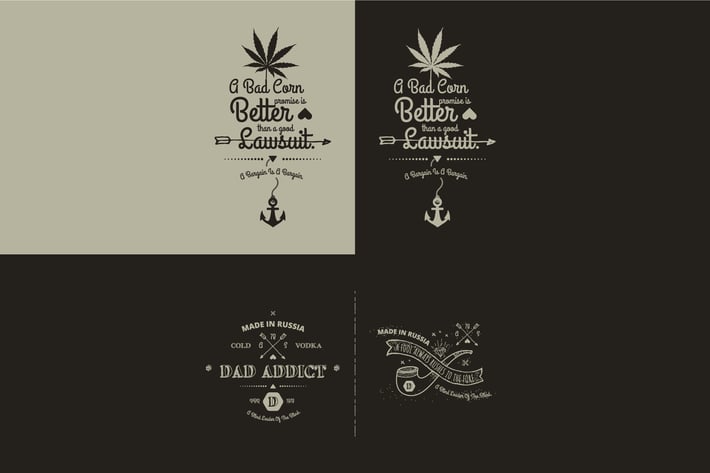 Trendy Retro Vintage Insignias - tattoo Badges - d
