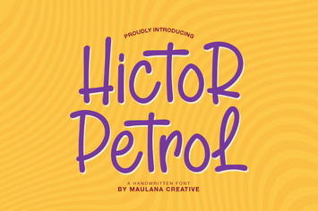 Hictor Petrol - Handwritten Sans Serif Font