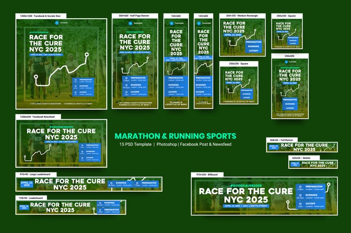 Marathon & Running Sports Banners Ad