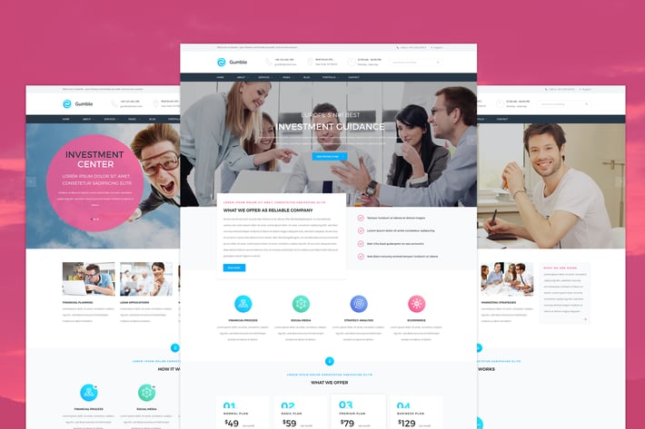 Gumble - Finance PSD template