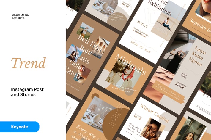 Elegant Fashion Instagram Kit Keynote Template
