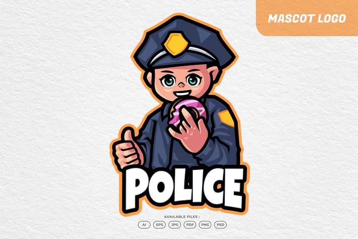Friendly Police Kid Logo