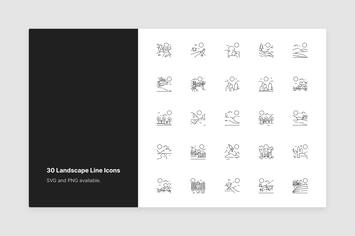 Landscape Line Icons