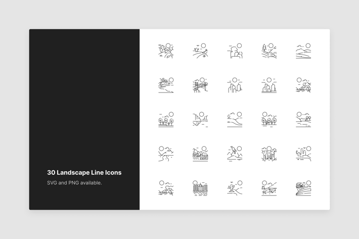 Landscape Line Icons