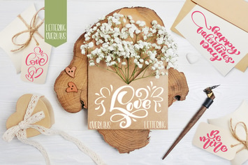 Valentine's Day lettering photo overlays