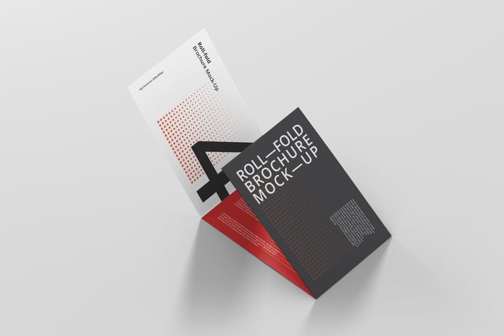 Roll Fold Brochure Mockup Landscape Din A4 A5 A6