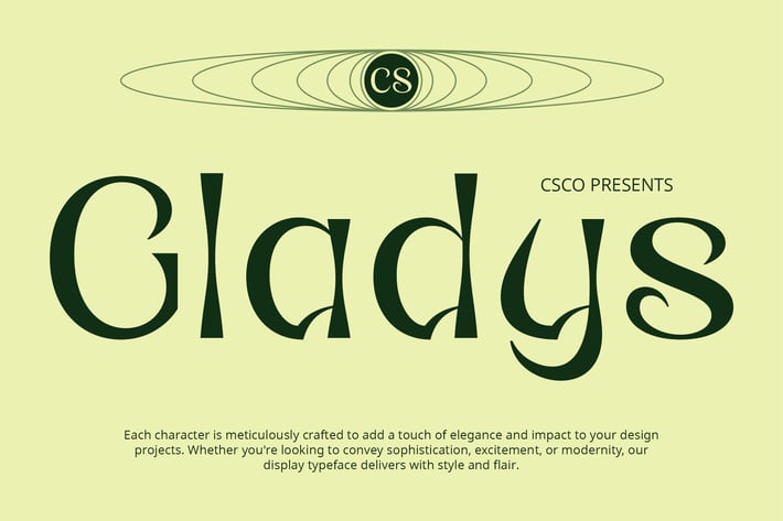 CS Gladys – Reverse Contrast Font