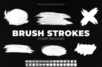 30 Brush Stroke Photoshop Brushes