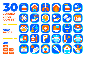 Coronavirus Icon Set (Badge)
