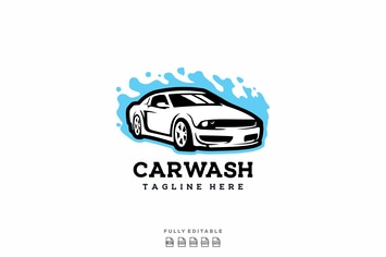 Carwash Detailing Car Logo Template