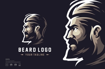 Beard Logo design Vector