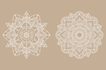 2 Mandala Monoline Logo Badge
