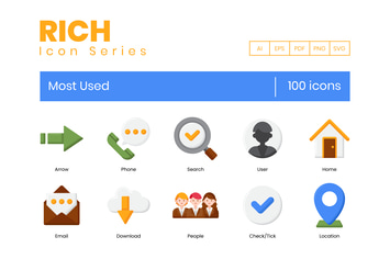 100 Most Used Icons