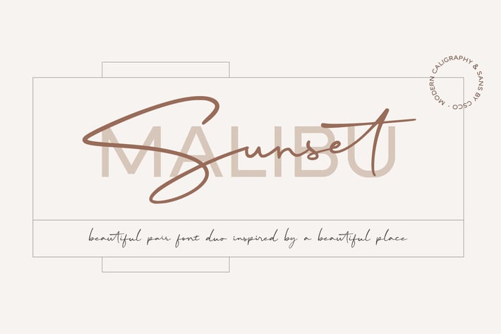 Malibu Sunset - A Beautiful Font Duo