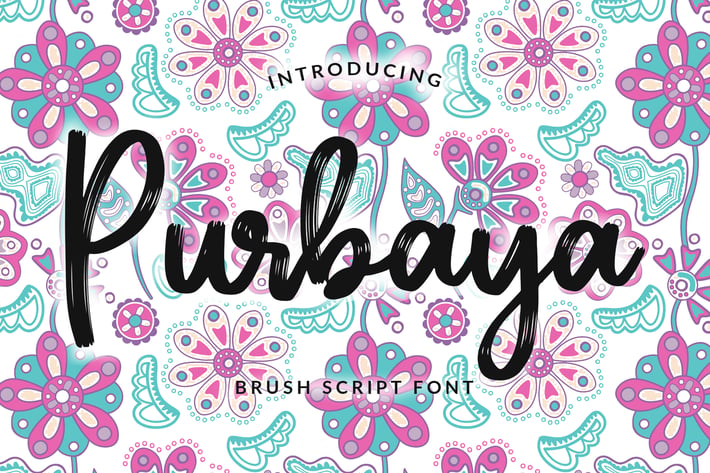 Purbaya Brush Script Typeface