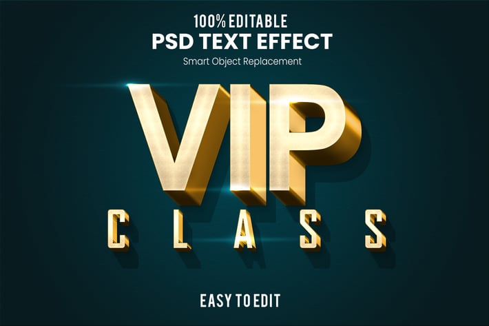 VIP - Elegant 3D PSD Text Effect 