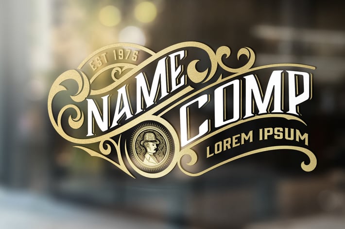 Vintage Logo with Floral Elements