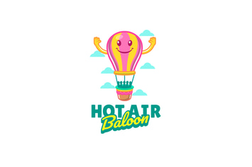 hot air baloon - Mascot Logo