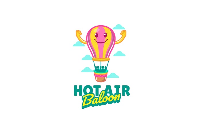 hot air baloon - Mascot Logo