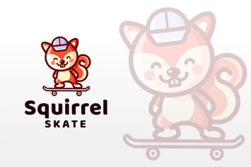 Squirrel Skate Logo Template
