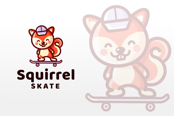 Squirrel Skate Logo Template