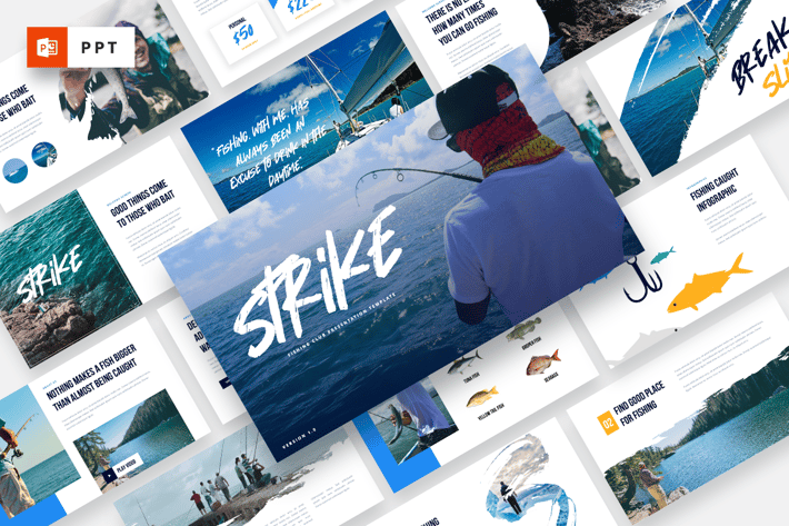 Strike - Fishing Club Powerpoint Template