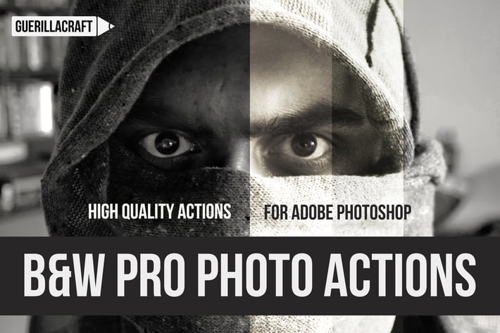 Black and white professional actions for Photoshop