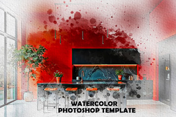 Watercolor Photoshop Template