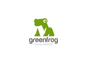 Logo Frog funny friendly Animal Negative space