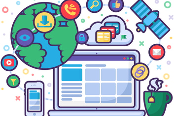 Internet Technologies And Online Life Illustration